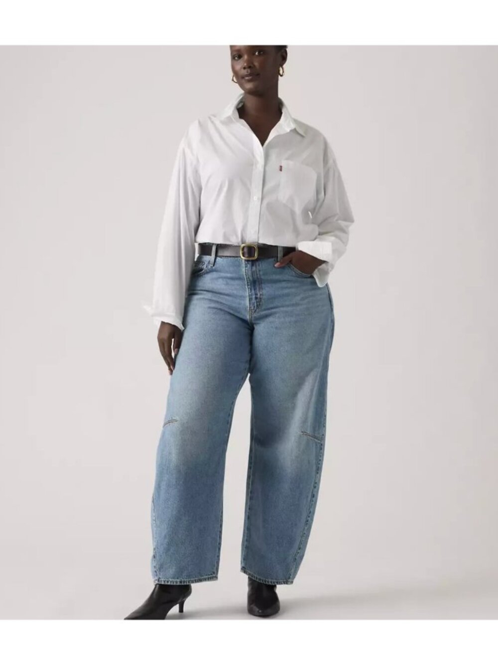 New Levi's 33x30 Baggy Dad Barrel Women's Jeans Easy Days Medium Wash - Picture 1 of 5